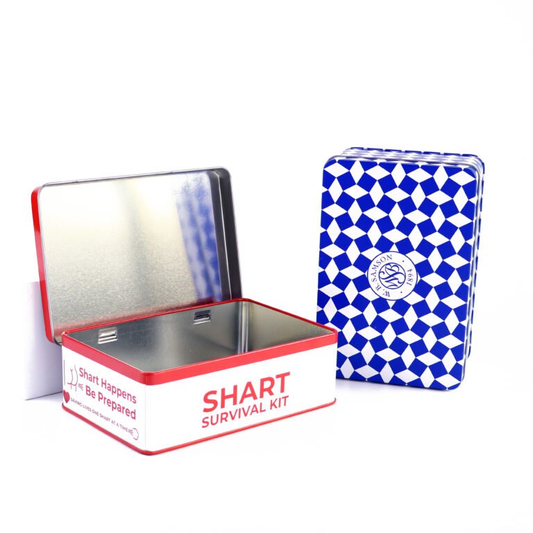 Custom Tin Box – Rectangular, Hinged Lid, 155x103x70mm