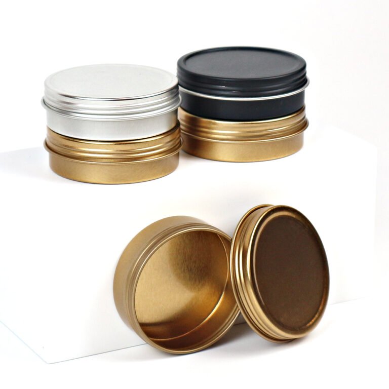 Round Tin Packaging | screw Lid |2 oZ container | small storage Box
