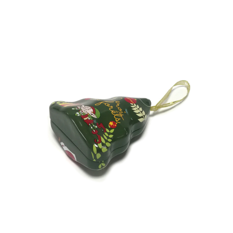 Christmas Tree Tin Box – Slip Lid, 80x50x90mm