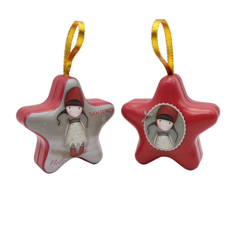 Star Shaped Tin Box – Slip Lid, 93x90x51mm