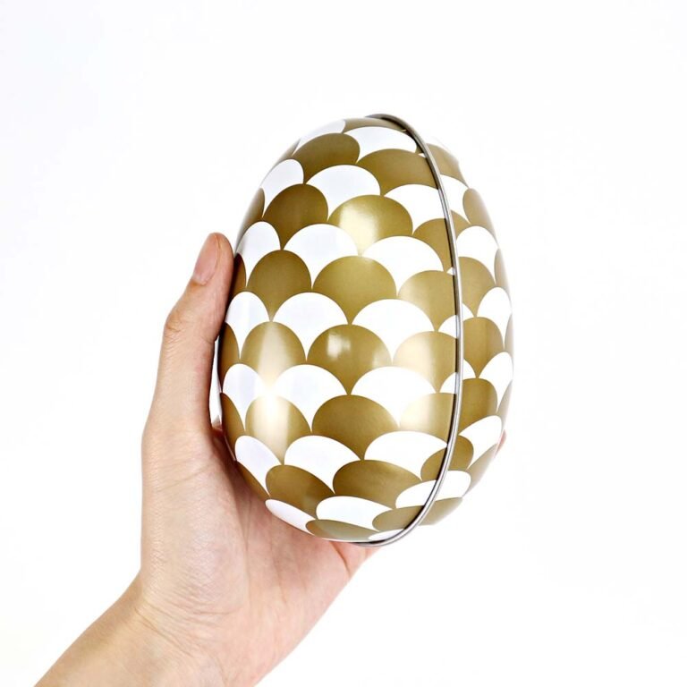 Egg Shaped Tin Box – Slip Lid, 85x85x127mm