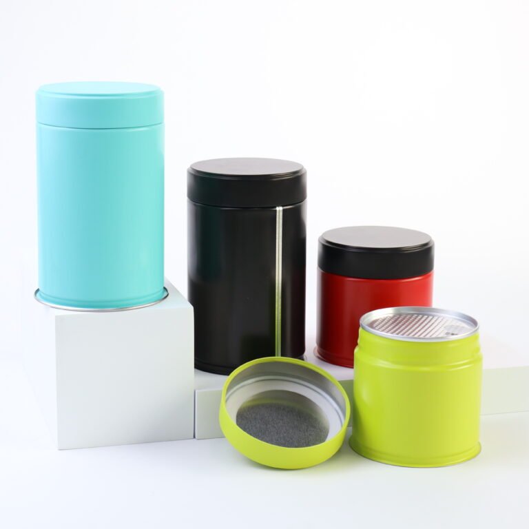 Round tin Can – Screw top with rubber seal, Aluminum peel off lid , Dia73x74mm