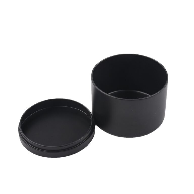 Matte Black Round Candle Tins
