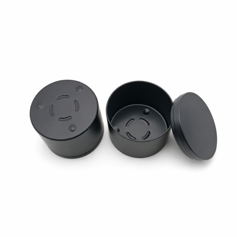 Black Round Footed Candle Tins