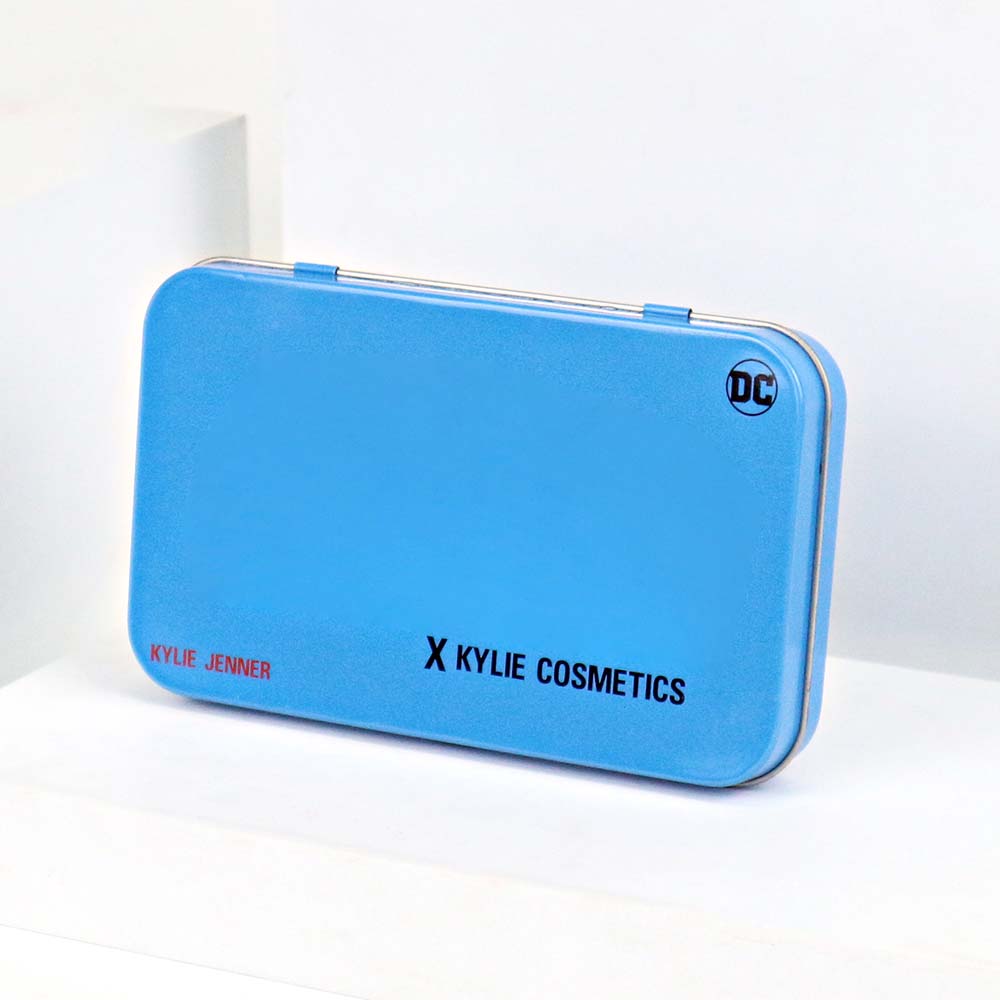 game card tin box with hinged lid