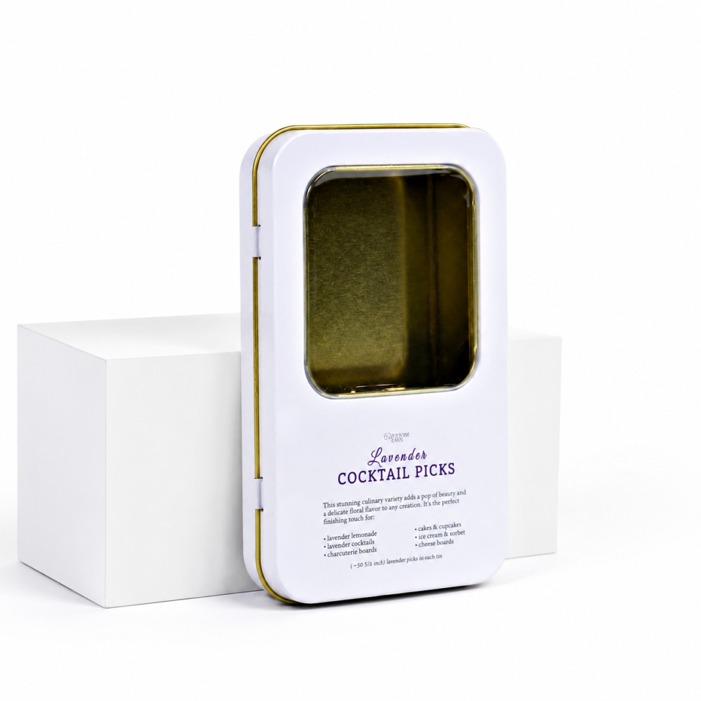 custom premium cocktail tin box with window lid